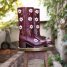 Flower Boots Burgundy Red