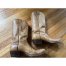 Vintage Justin Mens Light Tan Cowboy Boots Round Toe 11.5 2443