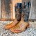 Handcrafted Men's Ostrich Cowboy Boots/ Square Toe Cowboy