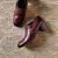 90s Walnut Brown Ankle Boots / 1990s Block Heel Booties /