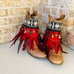 Feather Boot Cuffs Bohemian Boot Covers Gypsy Boot Wrap Ankle