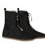 Women Handmade LONG Boots Zero Drop Barefoot BLACK NUBUCK