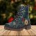 Combat Boots Christmas Floral Boots Goth Shoes Mens Leather
