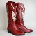 Red Cowboy Boots Butterfly Embroidered Cowgirl Boots Vintage