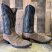 Larry Mahan Vtg Suede Cowboy Boots Mens 10.5 D
