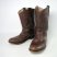 Vintage Old West Boots Distressed Leather Cowboy Boots Short