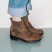 Vintage Western Style Leather Ankle Boots in Brown