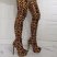 Leopard Print Nightclub Thigh High Stage Boots