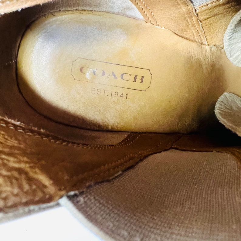 COACH Farah Cobblestone Nubuck Leather Stacked Wedge Ankle