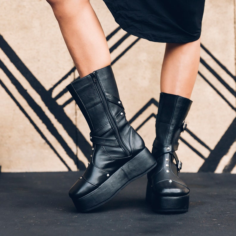 Punk Priestess Platform Boots Goth Boots Platform Boots