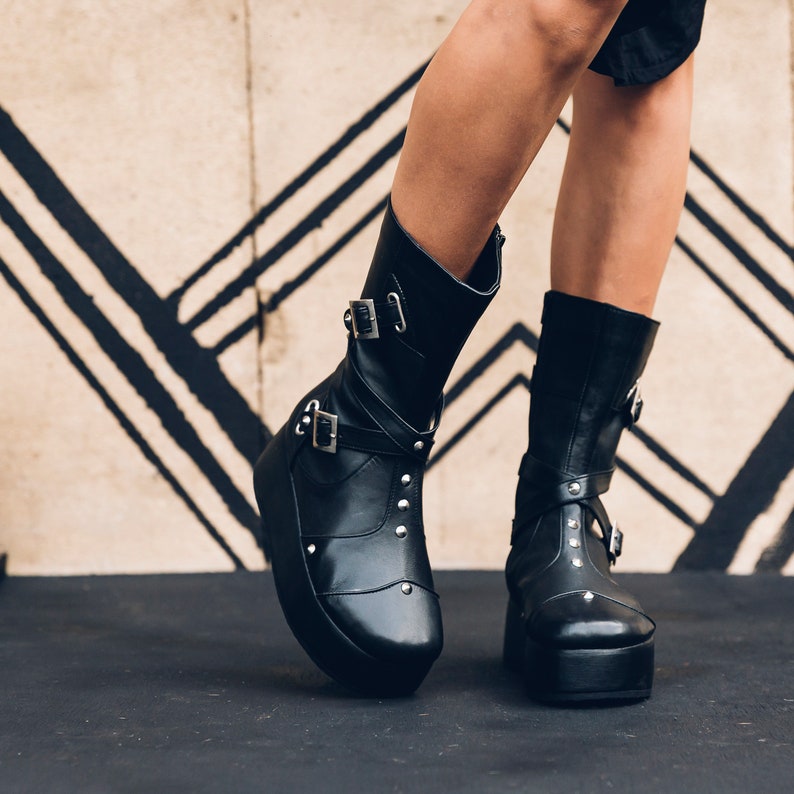 Punk Priestess Platform Boots Goth Boots Platform Boots