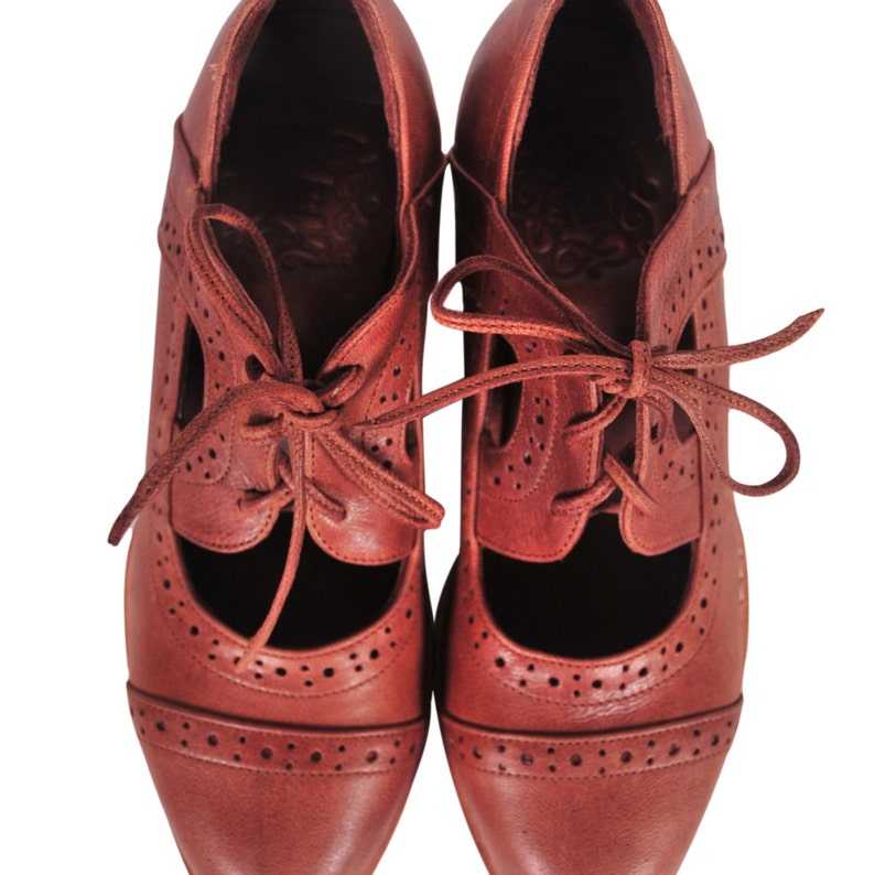 STOCKHOLM. Brown Leather Booties / Brown Oxfords / Womens