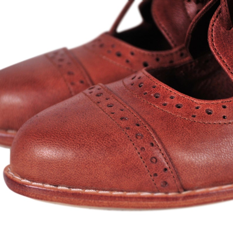 STOCKHOLM. Brown Leather Booties / Brown Oxfords / Womens