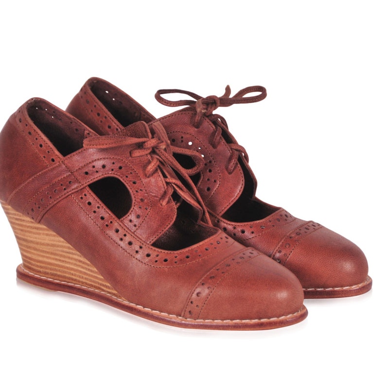 STOCKHOLM. Brown Leather Booties / Brown Oxfords / Womens