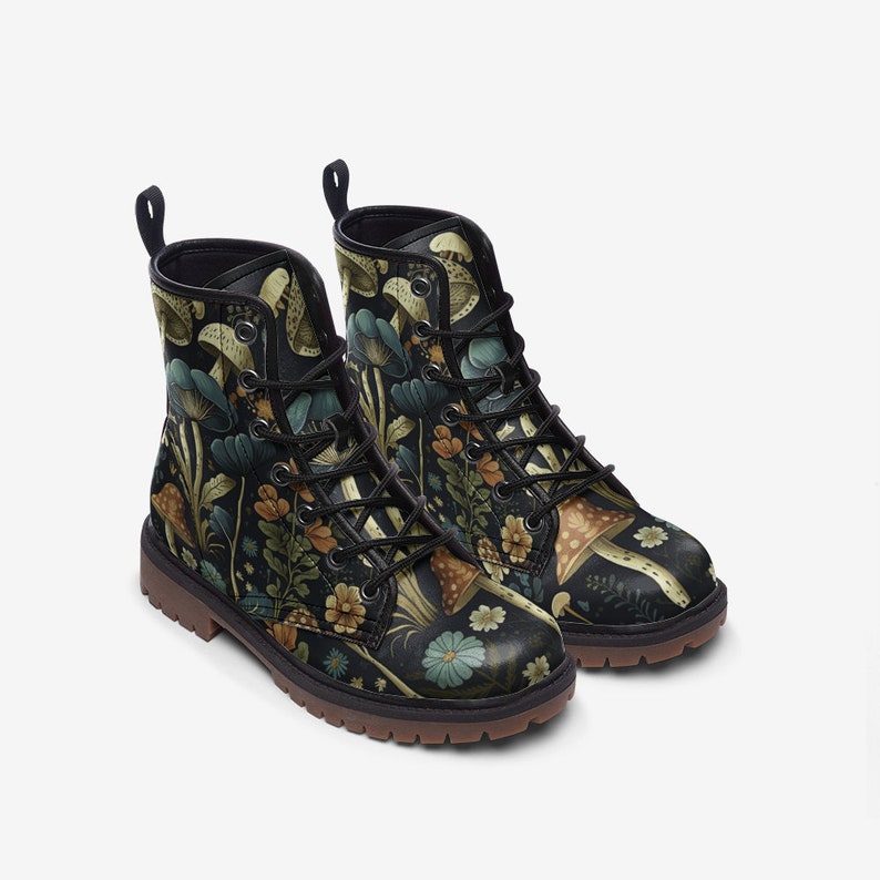 Goblincore Boots Boho Dark Forest Mushrooms Combat Boot
