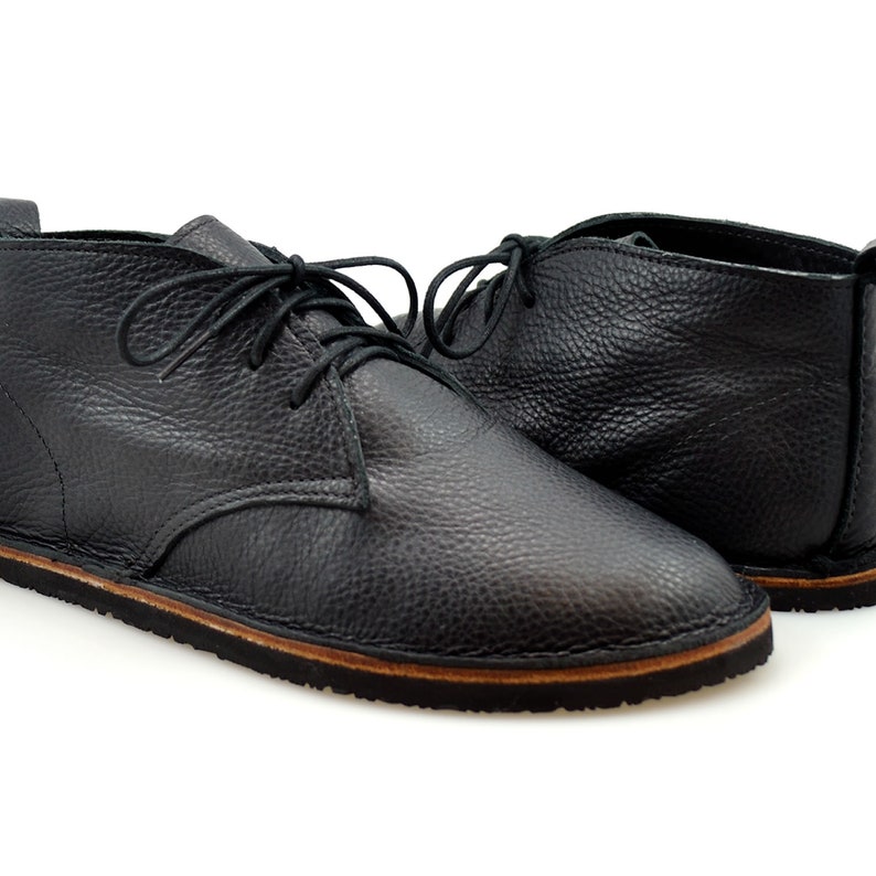Black Chukka Boots Black Leather Boots Black Ankle Boots