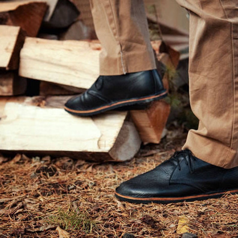 Black Chukka Boots Black Leather Boots Black Ankle Boots