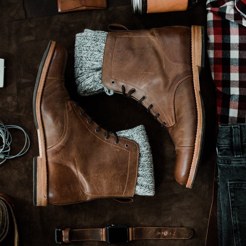 Handmade Boots Men Mens Leather Boots Mens Boots Man Lace-up