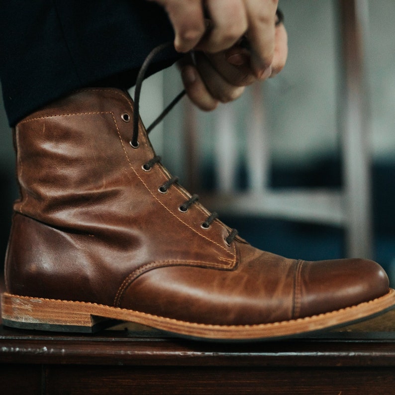 Handmade Boots Men Mens Leather Boots Mens Boots Man Lace-up