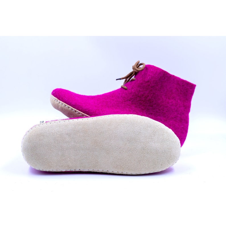 Pink Woolen Boots Felt Shoes Ecofriendly Hand Felted Boots