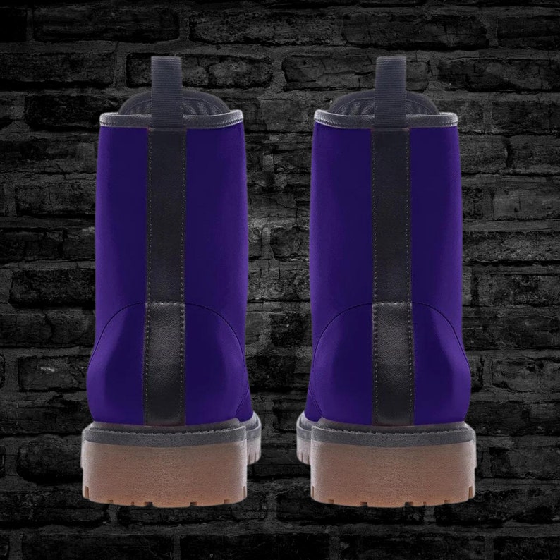 Purple Vegan Leather Boots Classic Faux Leather Boot for Men