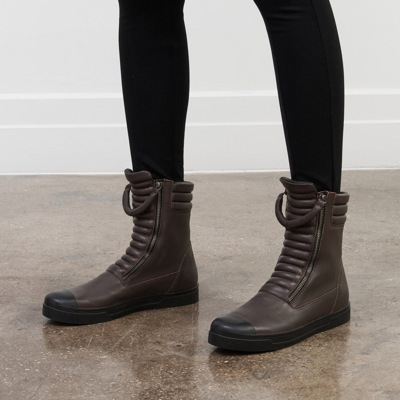 Leather Sneaker Boots Moto Boots Winter Boots Ankle Boots