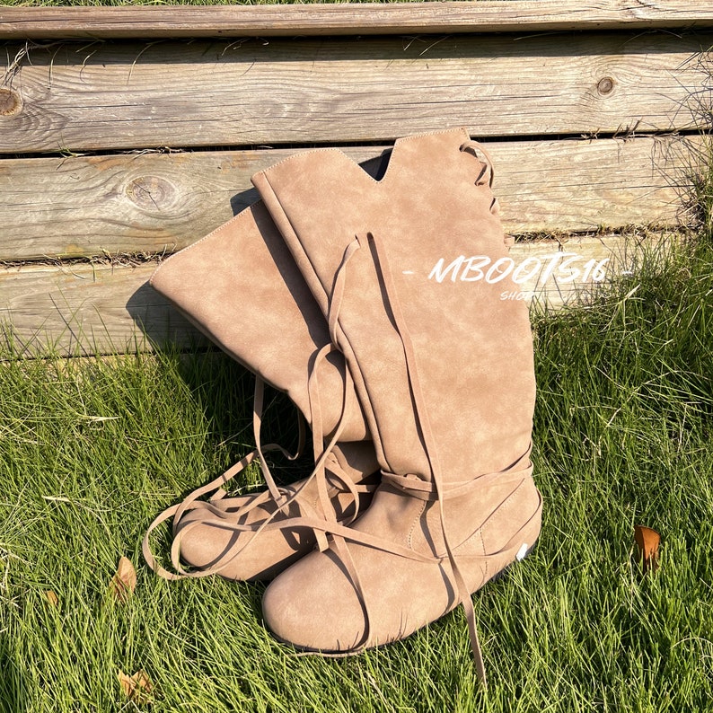 Medieval Renaissance Viking Boots Handmade Leather Moccasins