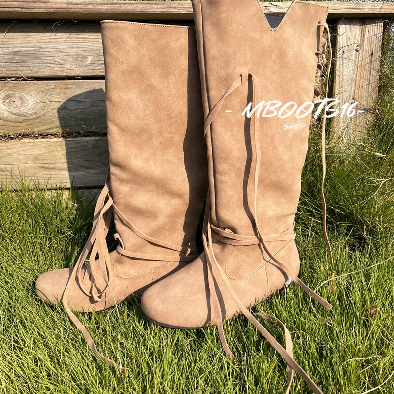 Medieval Renaissance Viking Boots Handmade Leather Moccasins