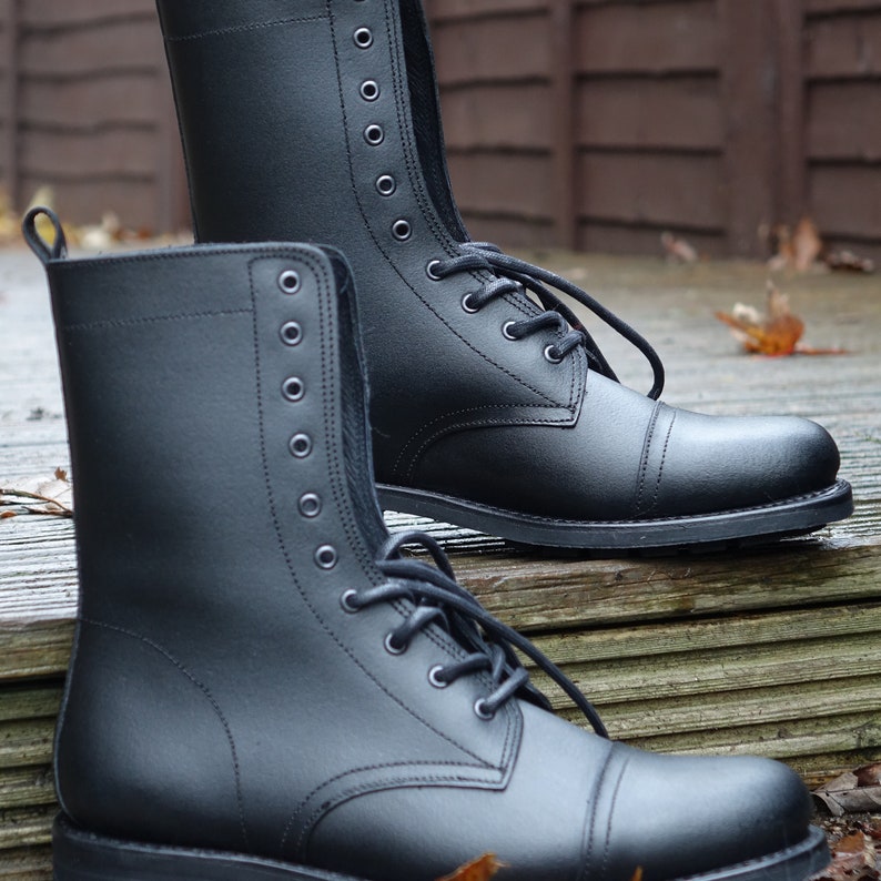 Handmade Leather American Worker Ranger Red Boots Military