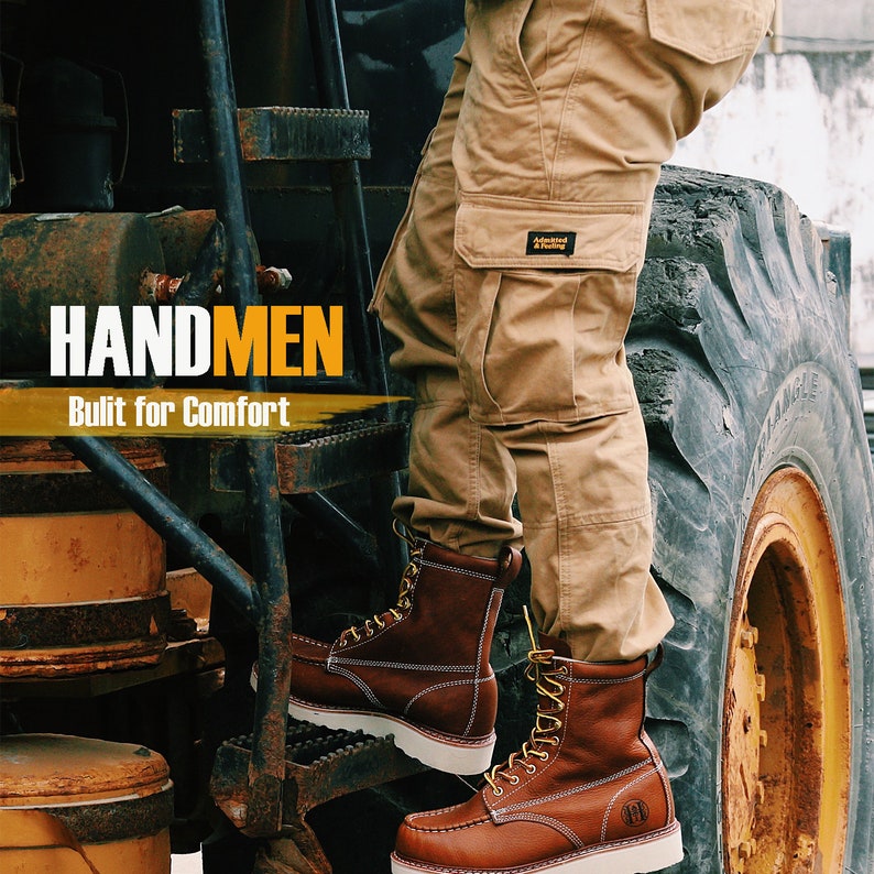 HANDMEN Stylish Classic 8 Suretrack Soft Toe Mens Work