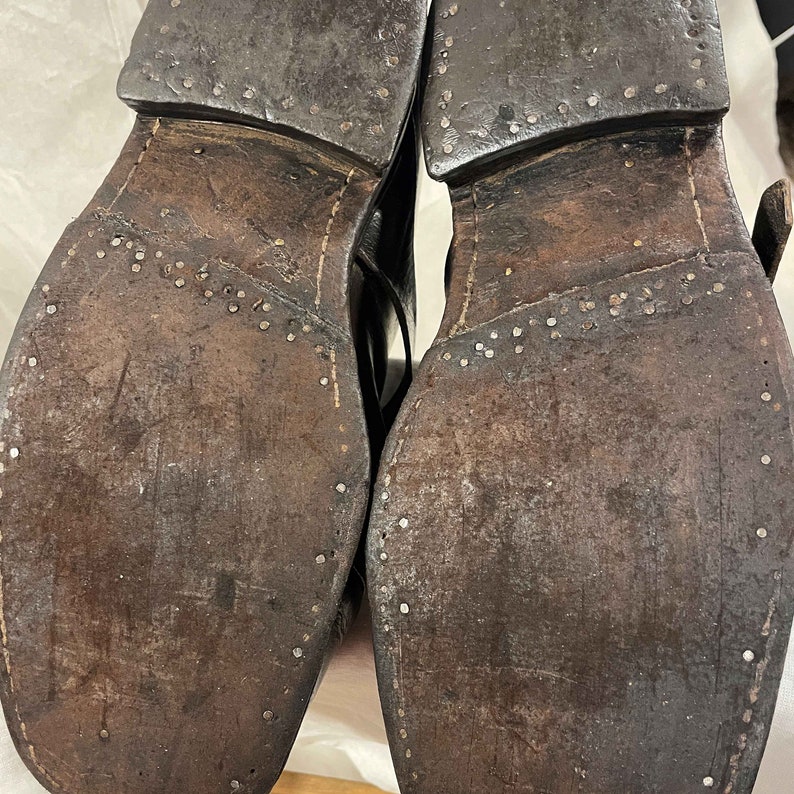 Size 44/45 1940s/50s Norwegian Men's Ski Boots