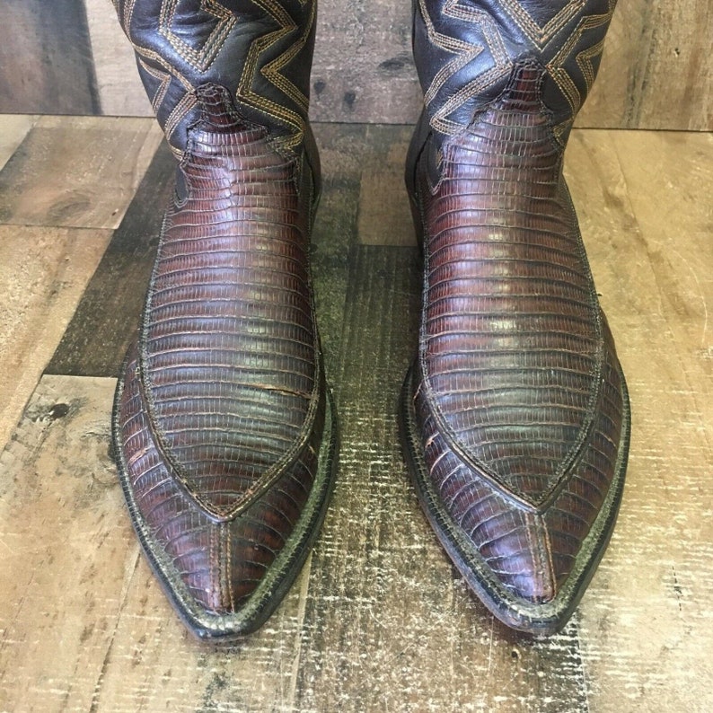 Justin Vtg White Label Algonquin Cowboy Boots Mens 8 D