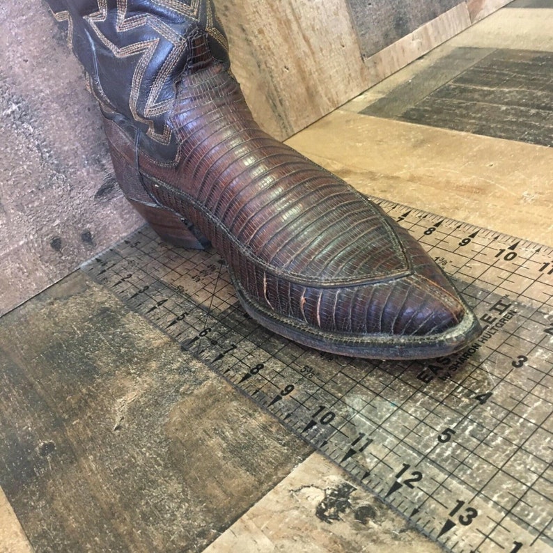 Justin Vtg White Label Algonquin Cowboy Boots Mens 8 D