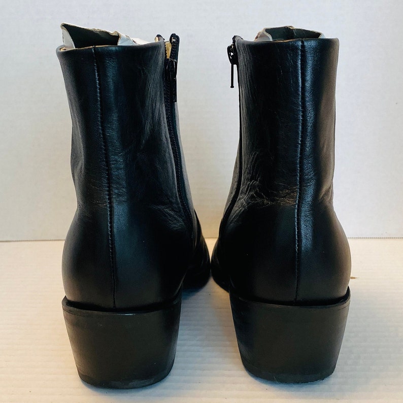 DURANGO Men's Black Leather R Toe Side Zip Western Boots