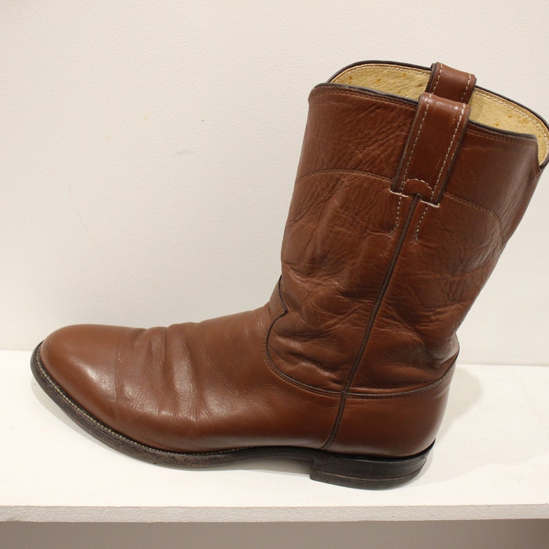 JUSTIN Ankle Boot Made in USA in Gold Leather / Size 9.5 42.5
