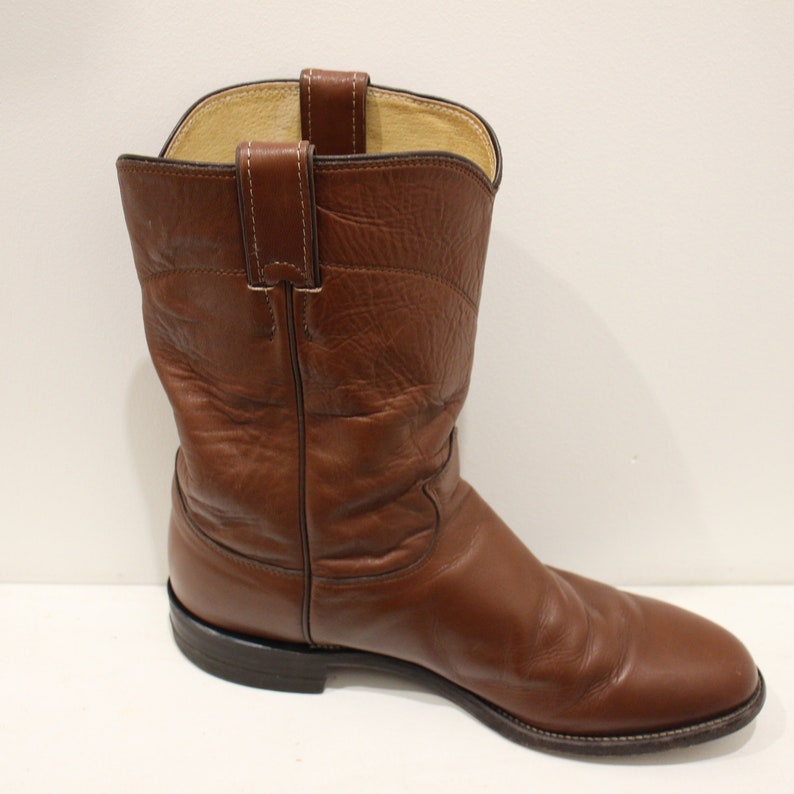 JUSTIN Ankle Boot Made in USA in Gold Leather / Size 9.5 42.5