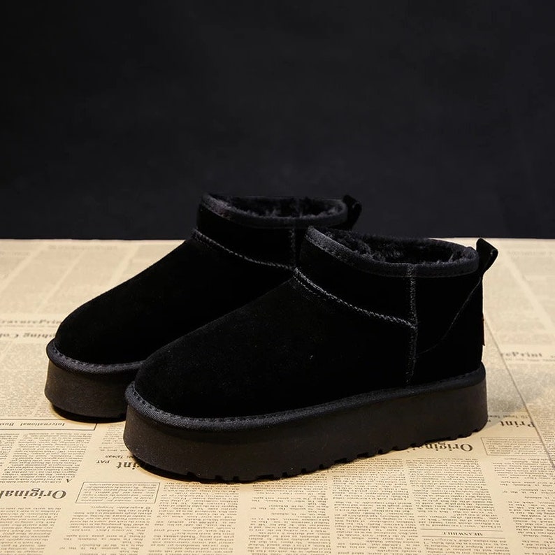 VEGAN PLATFORM BOOTS Adults Mini Snow Designer Ankle Slippers