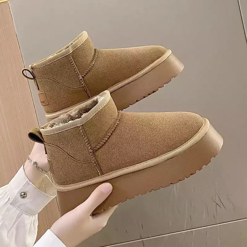 VEGAN PLATFORM BOOTS Adults Mini Snow Designer Ankle Slippers