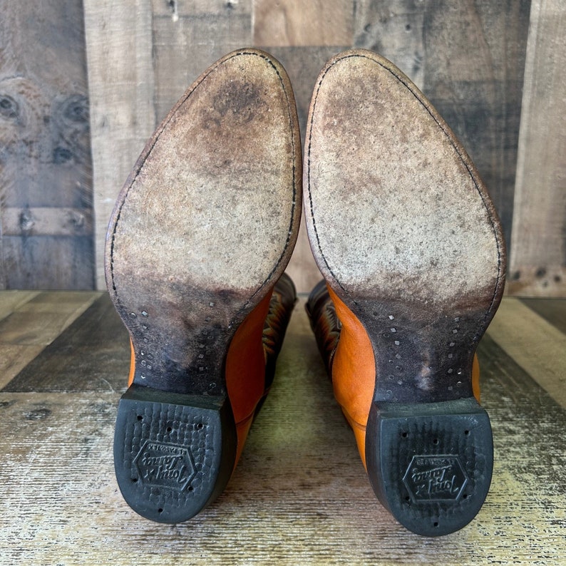 Tony Lama Vtg Cowboy Boots Mens 8.5 D