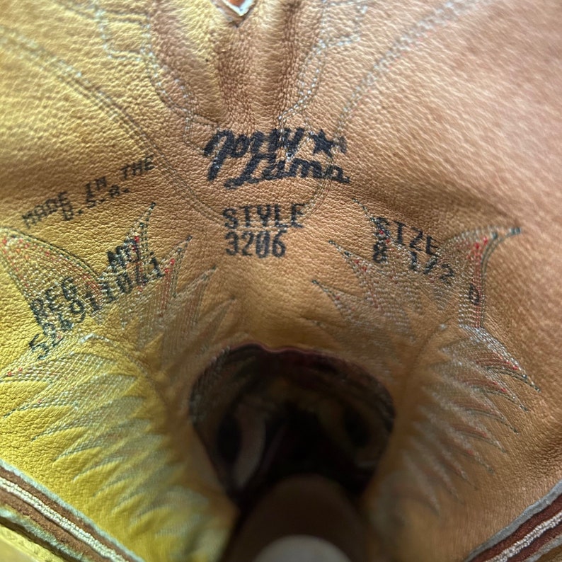 Tony Lama Vtg Cowboy Boots Mens 8.5 D