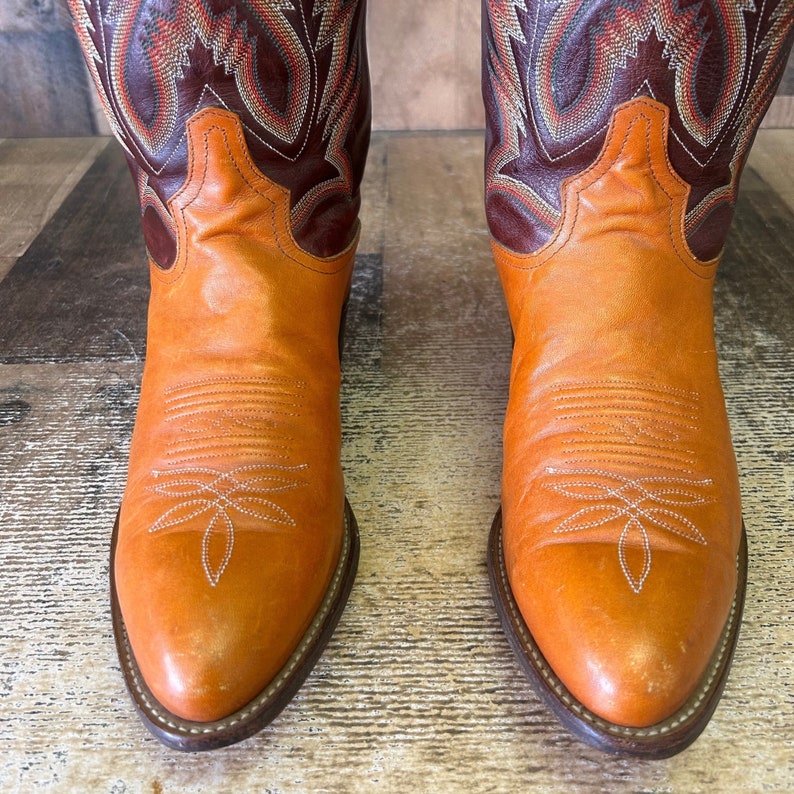 Tony Lama Vtg Cowboy Boots Mens 8.5 D