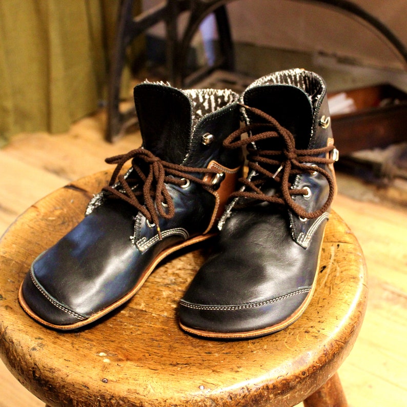 Model 10 Leather Barefoot Shoes From the Shoemaker Mid Cut