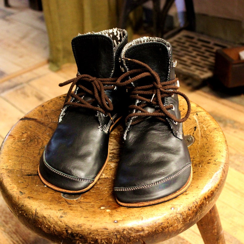 Model 10 Leather Barefoot Shoes From the Shoemaker Mid Cut