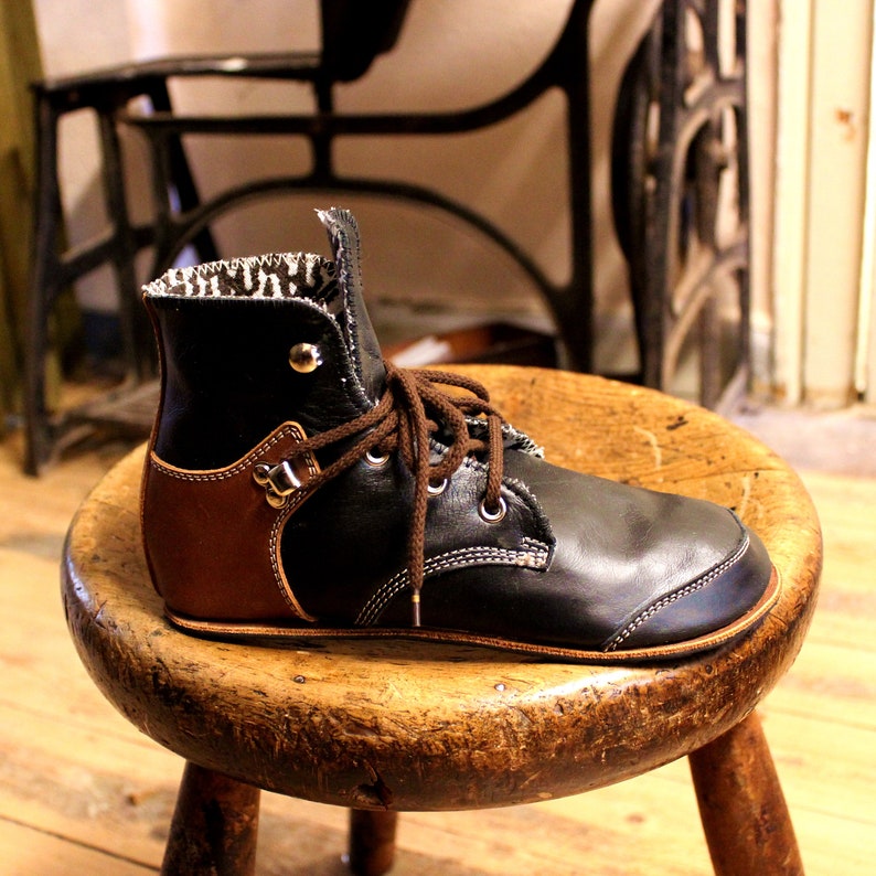 Model 10 Leather Barefoot Shoes From the Shoemaker Mid Cut