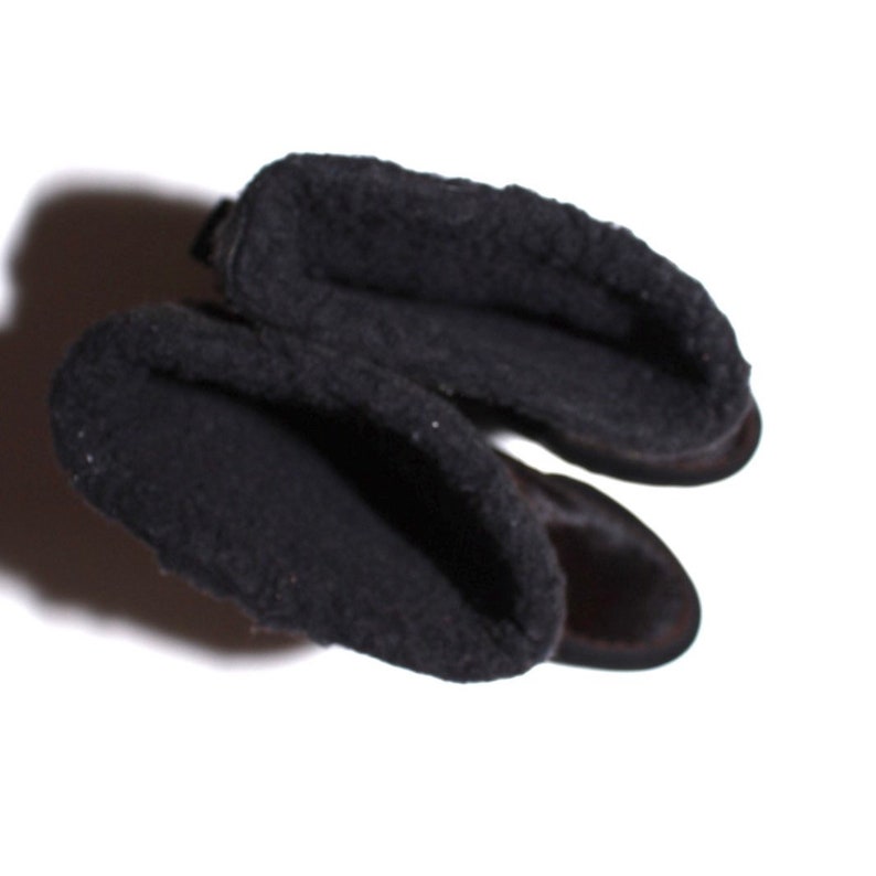 KHOMBU Snow Boots Calf-hair & Suede Wool Trim Faux Fur Lining