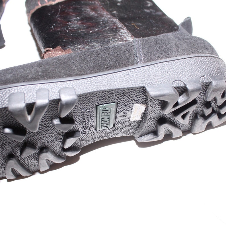 KHOMBU Snow Boots Calf-hair & Suede Wool Trim Faux Fur Lining