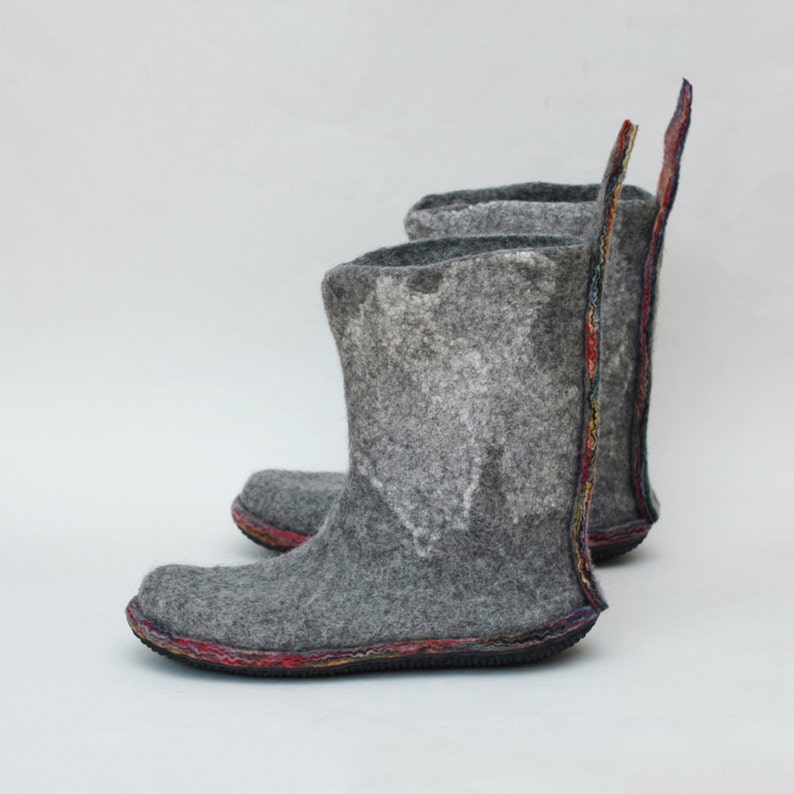 Felt Boots Women Boots Valenki Grey Boots Handmade
