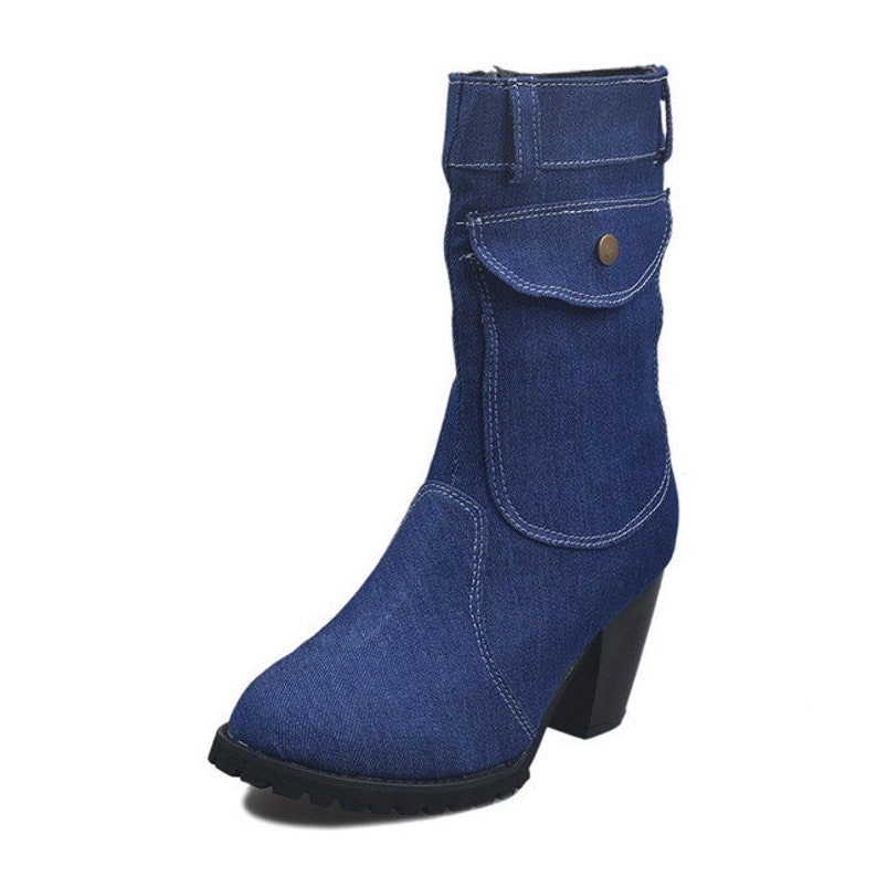 Blue Jeans Boots Women's Mid-rise Boots Rome Slip-on