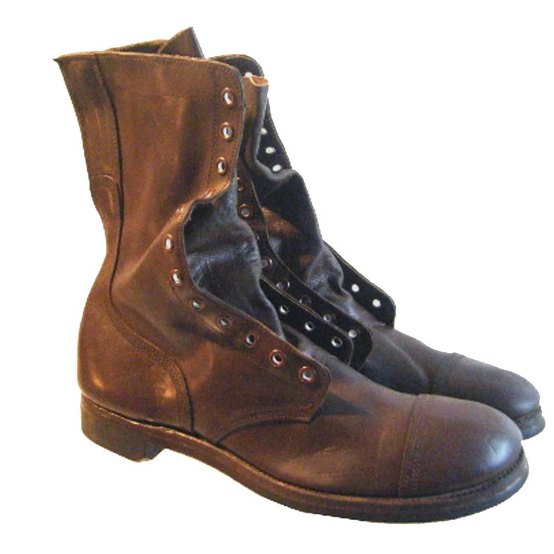 USGI Vintage Corcoran Jump Boots Brown Leather Men's