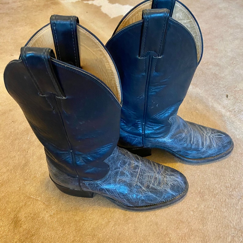 Vintage Navy Blue Cowboy Boots